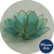 8570 - Capiz Lotus Flower - Light Blue 100mm